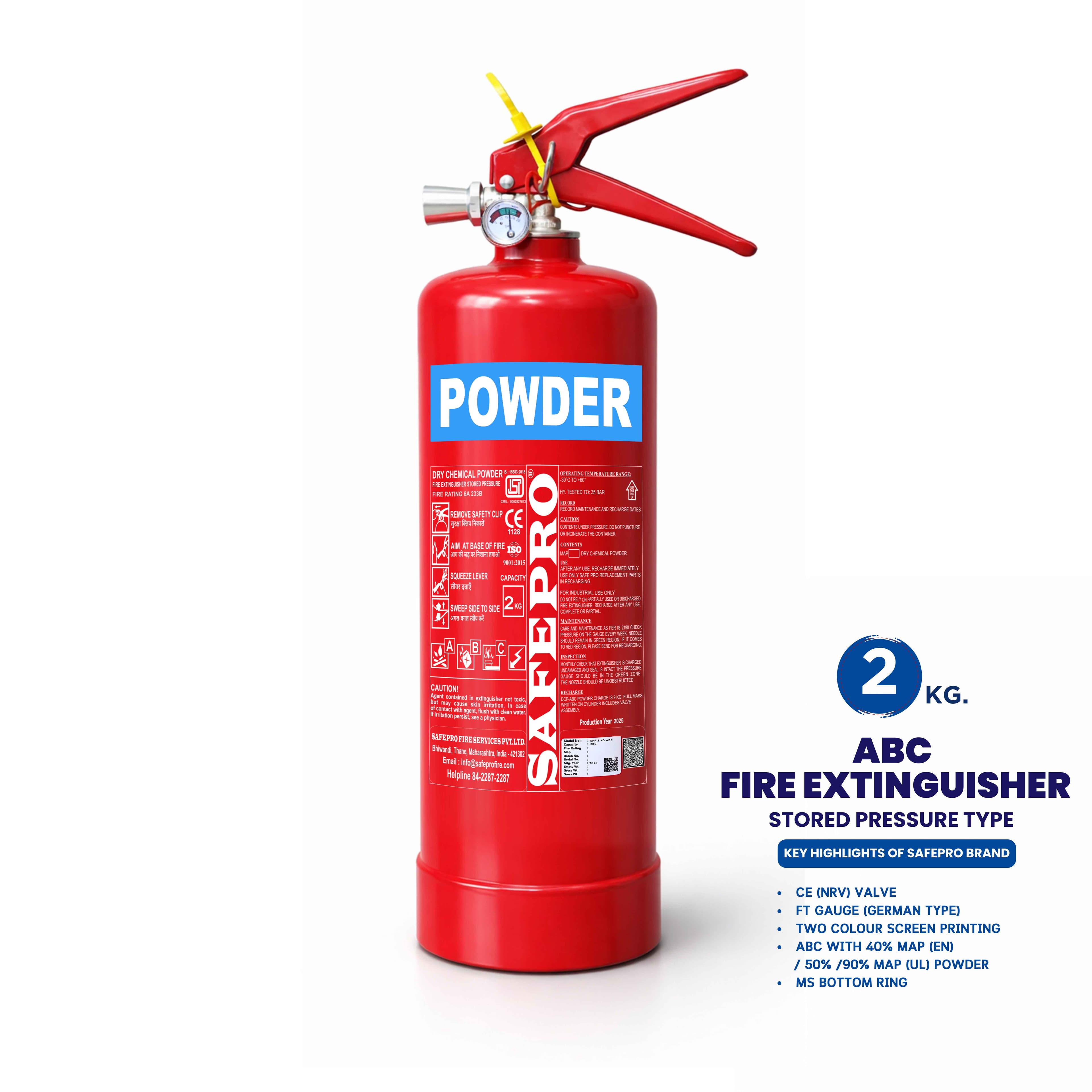 ABC Portable Fire Extinguisher - 2KG