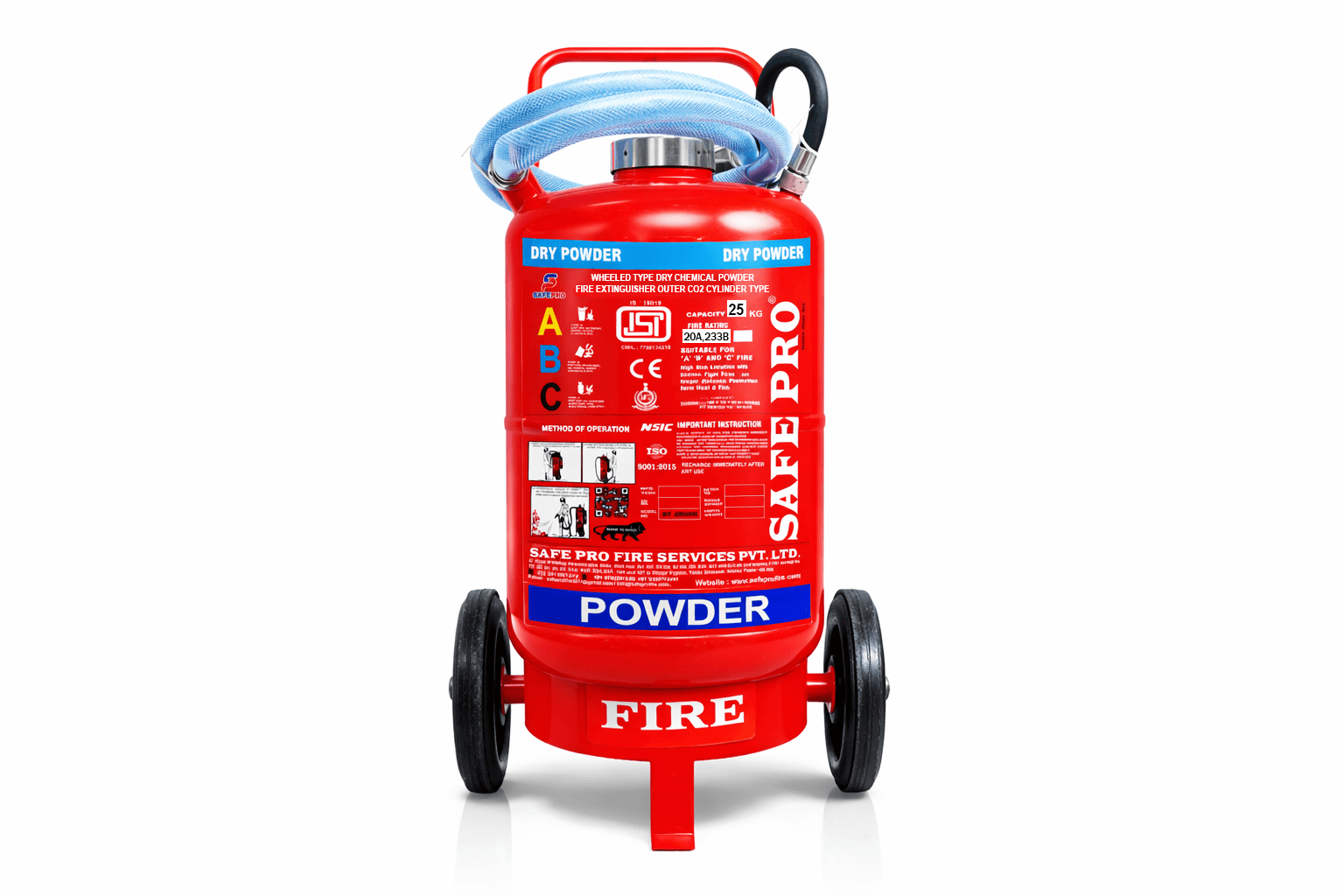 ABC Wheeled Fire Extinguisher (CO2) - 25KG