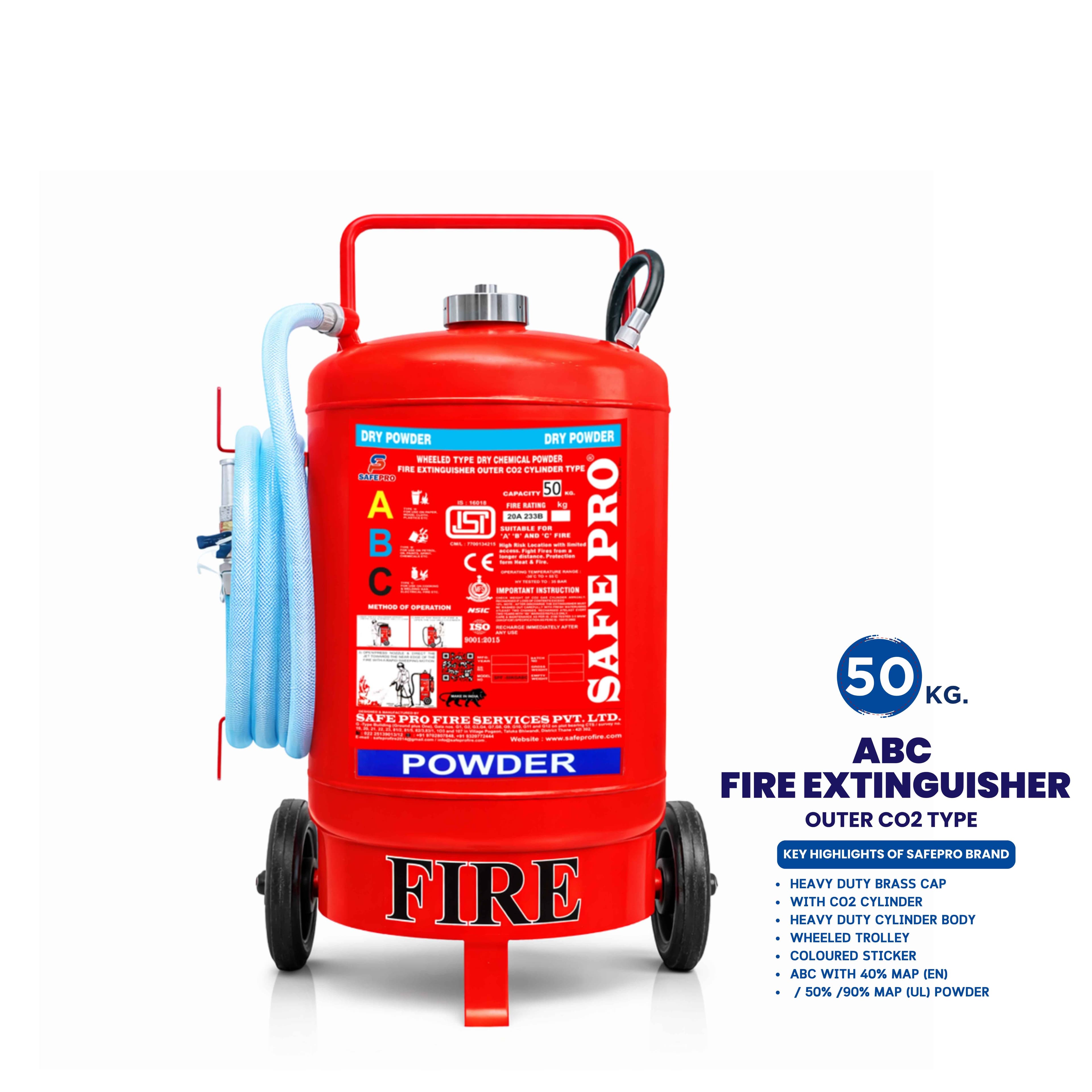 ABC Wheeled Fire Extinguisher (CO2) - 50KG