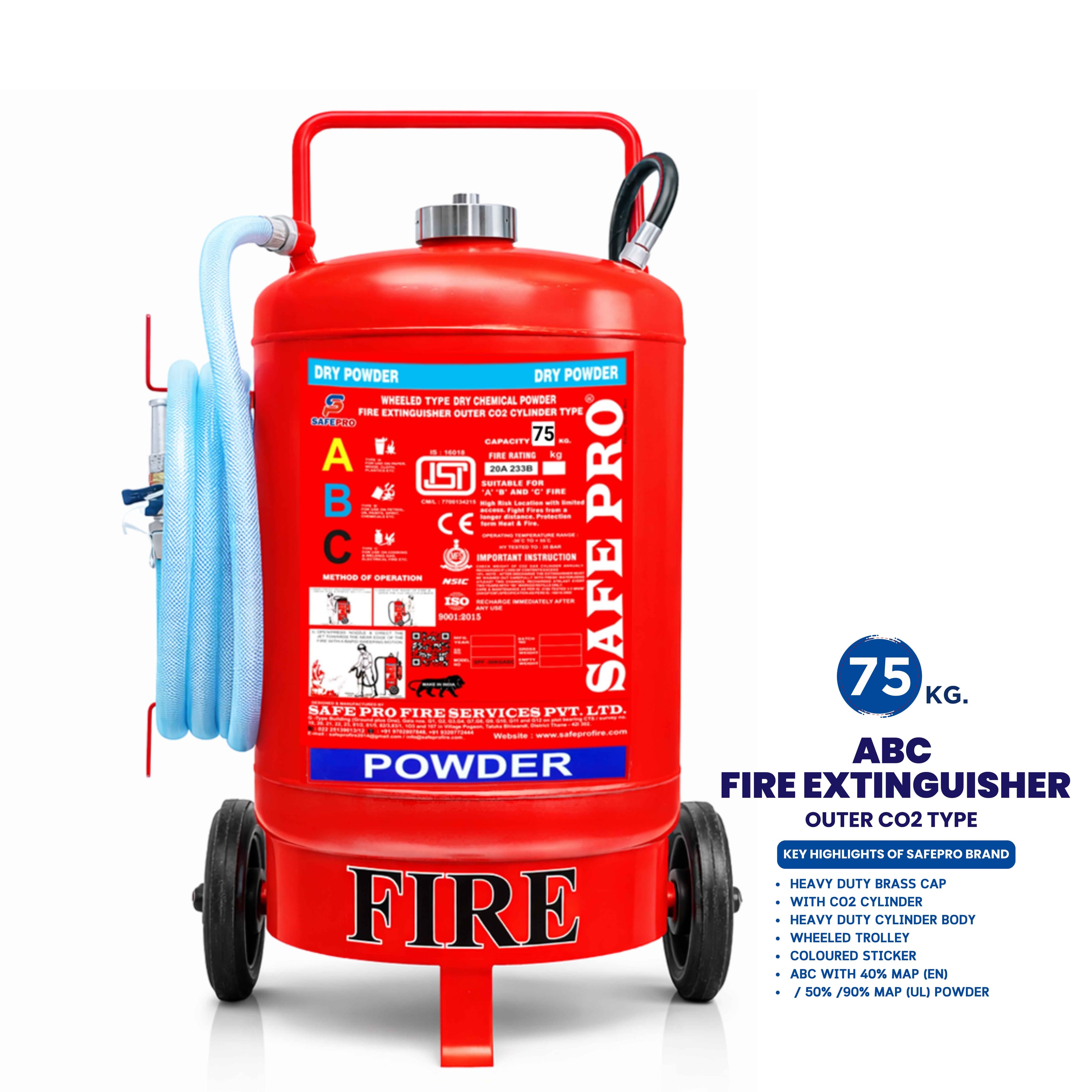 ABC Wheeled Fire Extinguisher (CO2) - 75KG