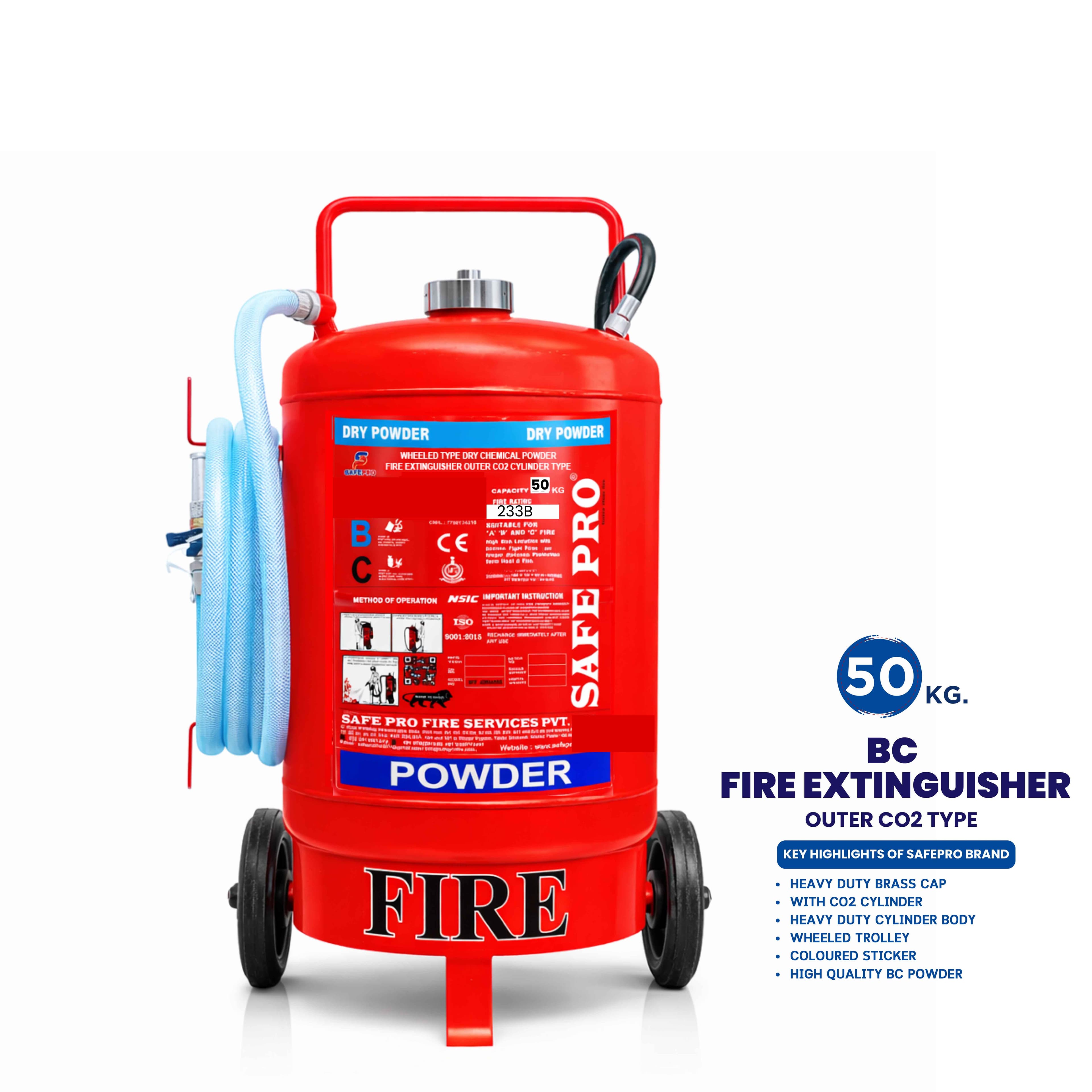 BC Wheeled Fire Extinguisher - 50KG