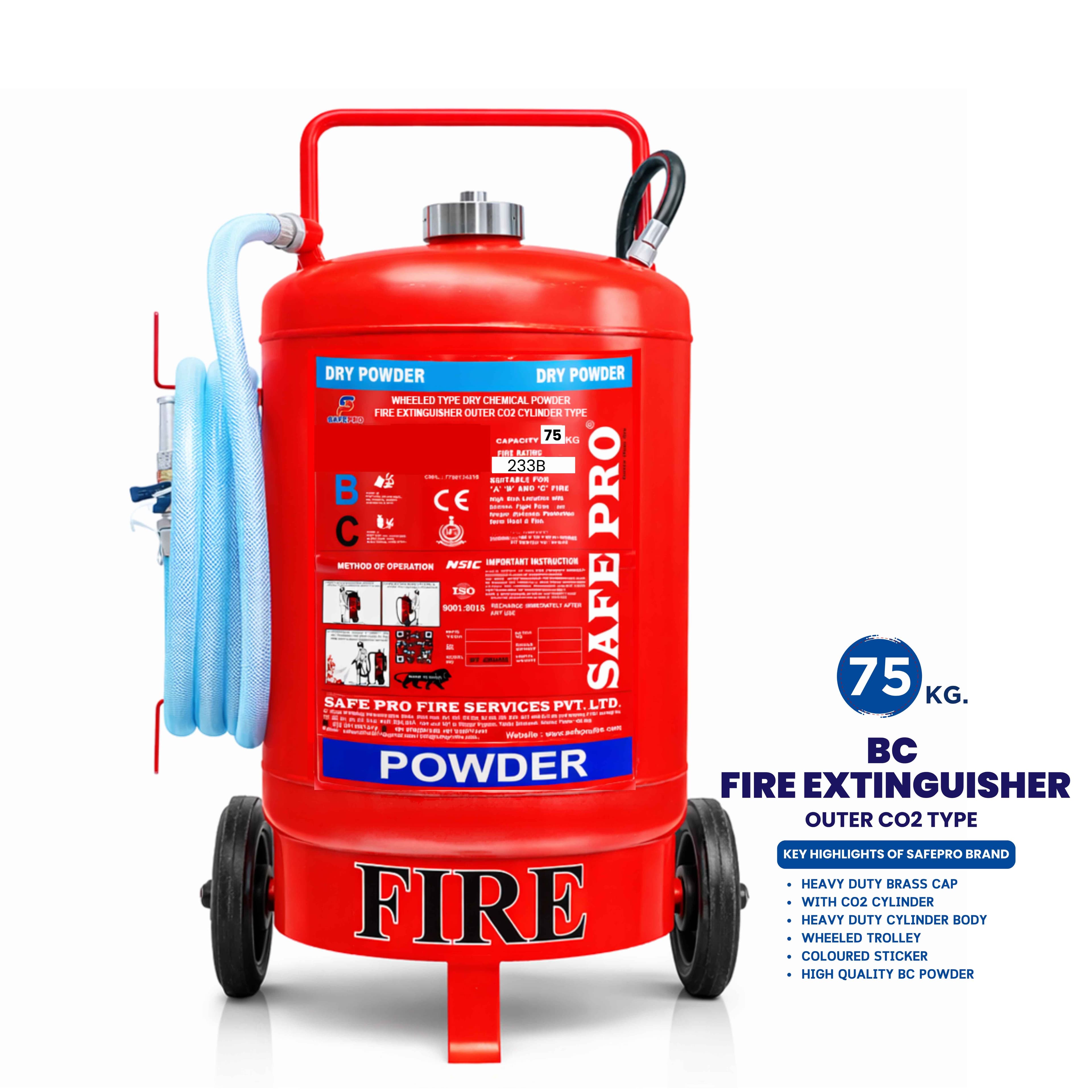 BC Wheeled Fire Extinguisher - 75KG