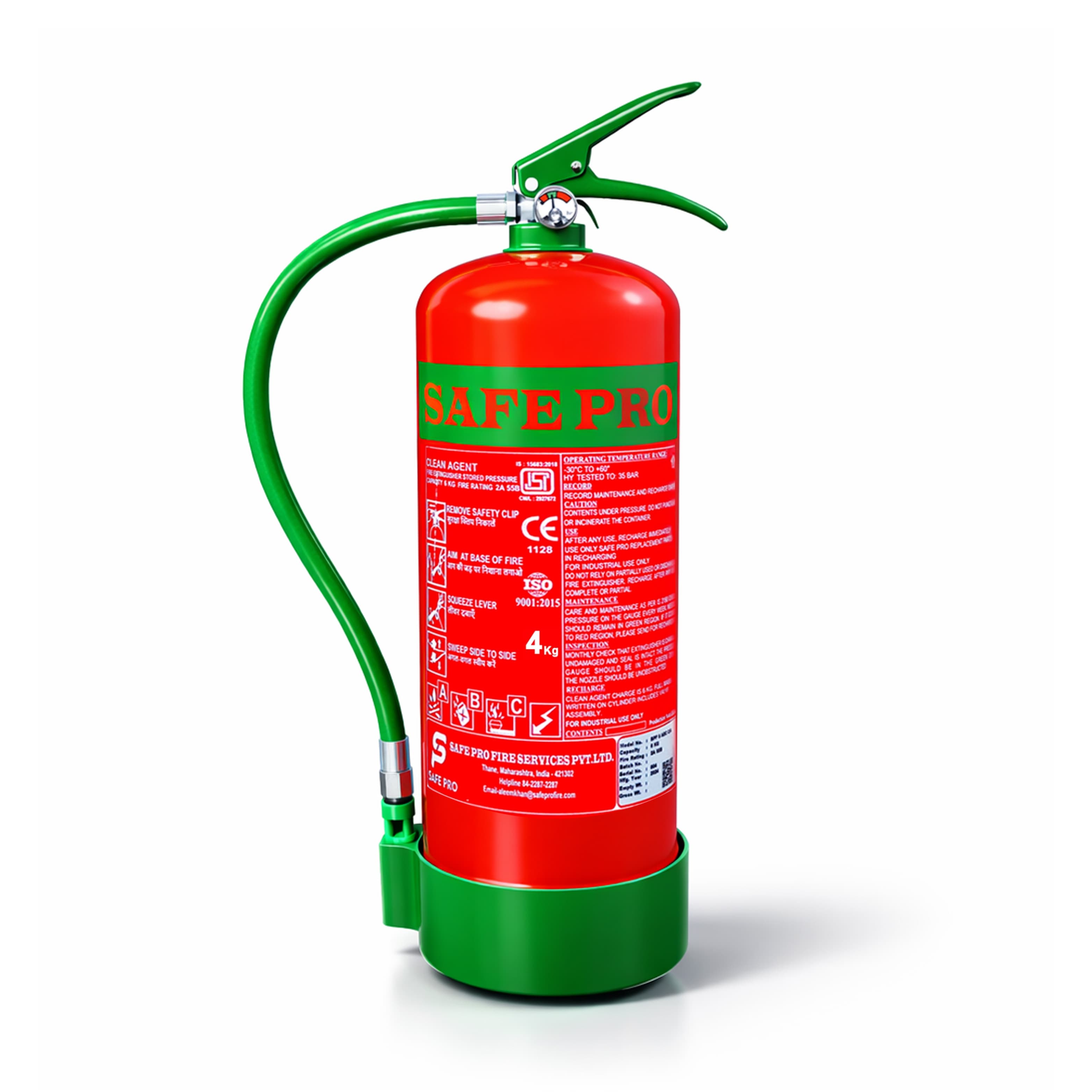 Clean Agent Portable Fire Extinguisher - 4KG