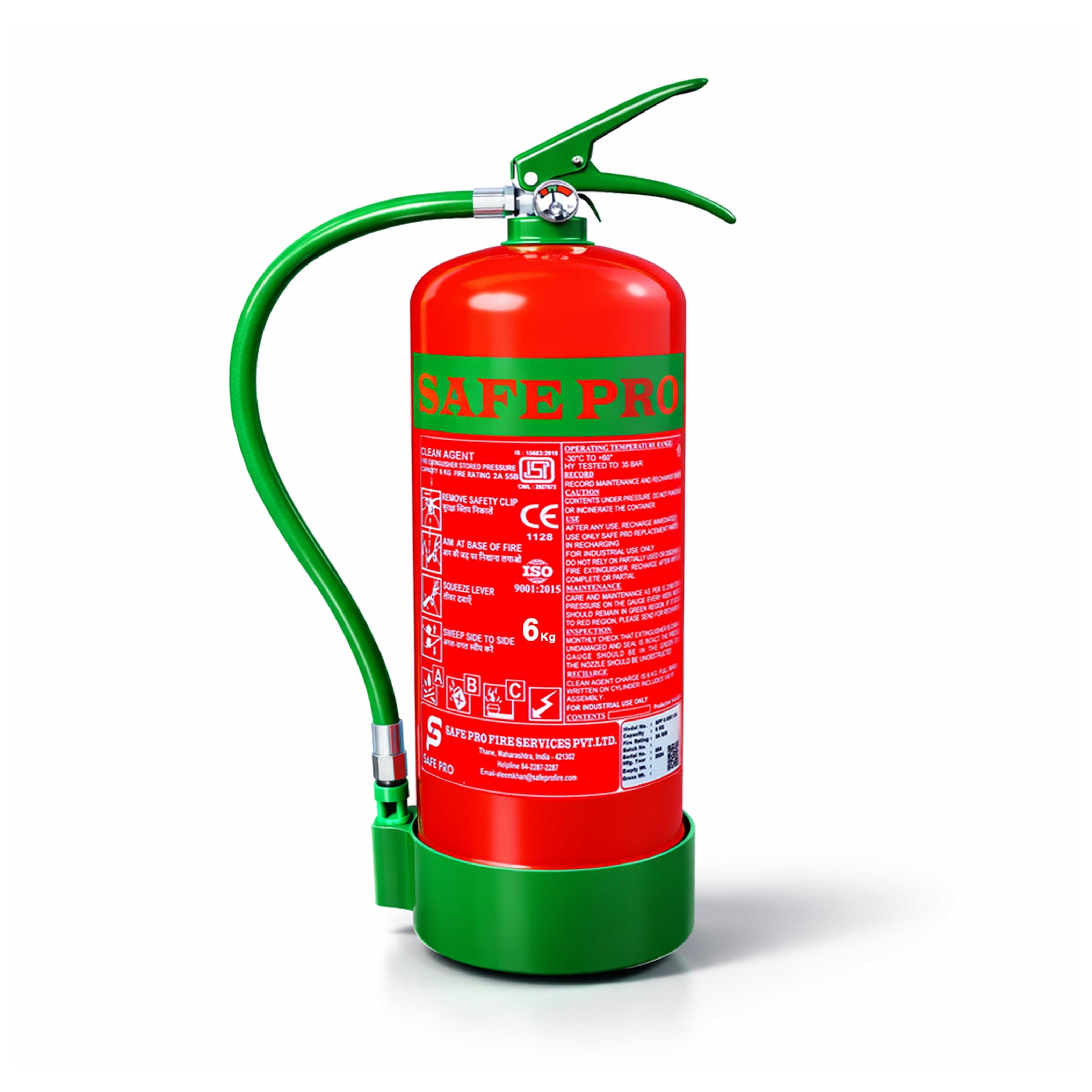 Clean Agent Portable Fire Extinguisher - 6KG