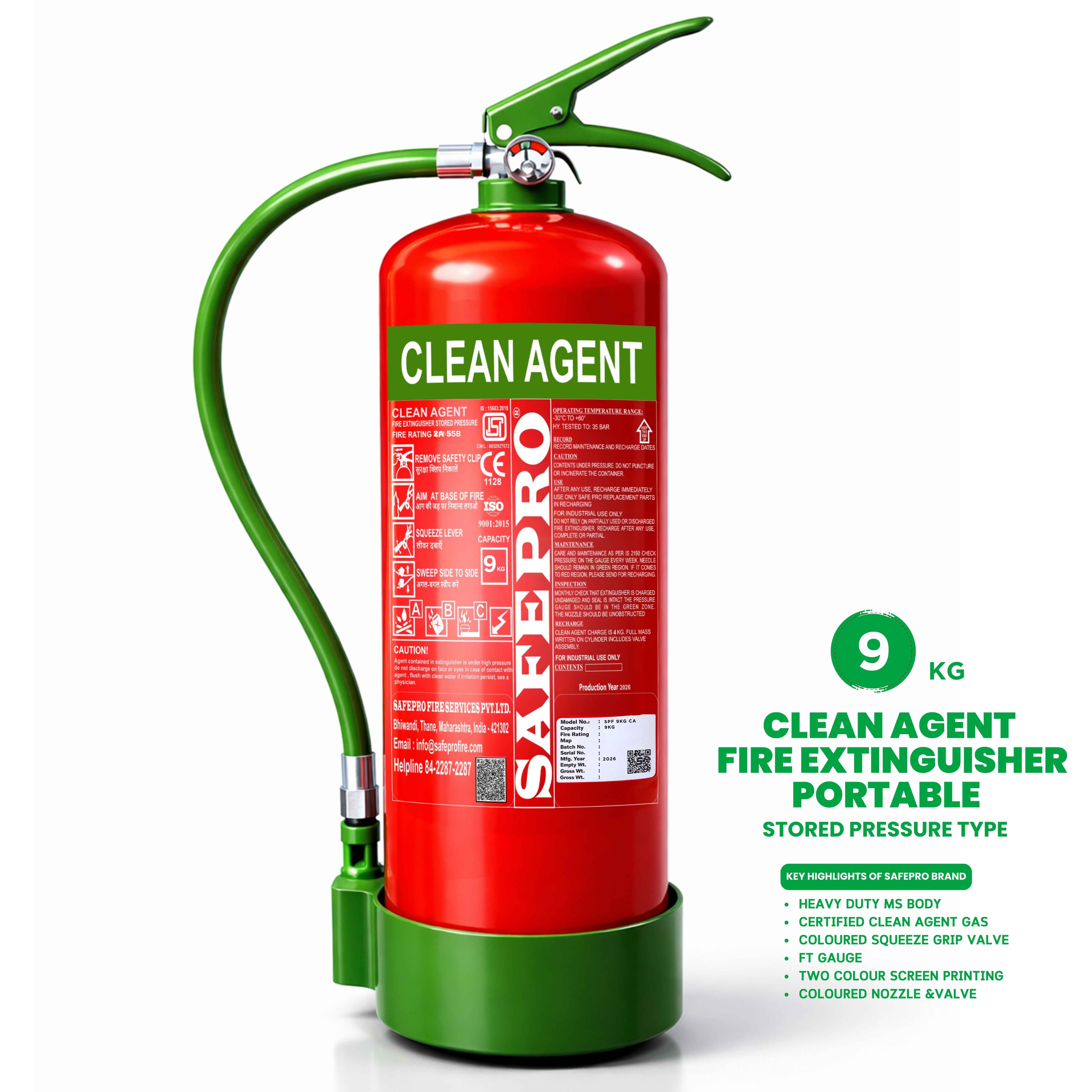 Clean Agent Portable Fire Extinguisher - 9KG