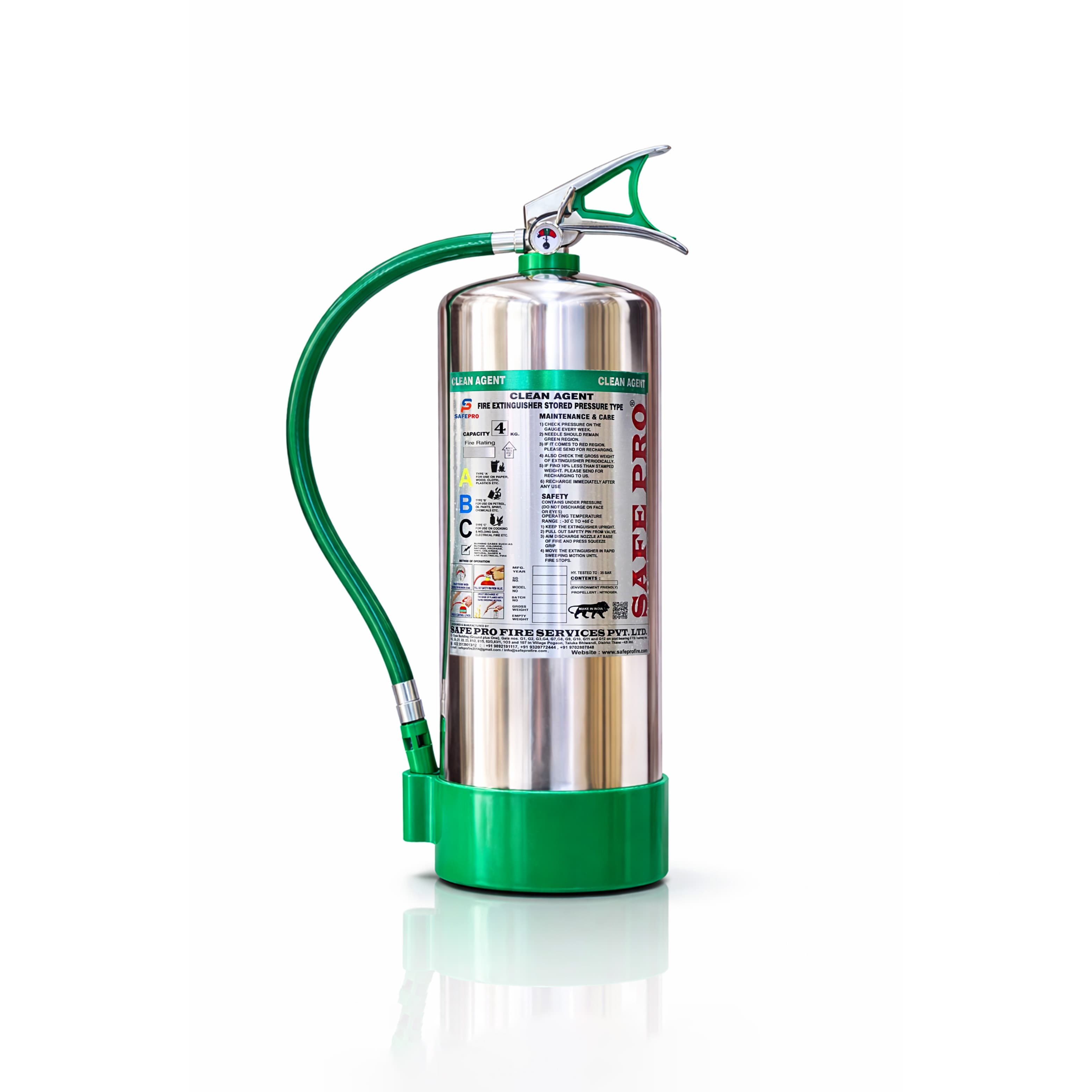 Clean Agent SS Fire Extinguisher - 4KG