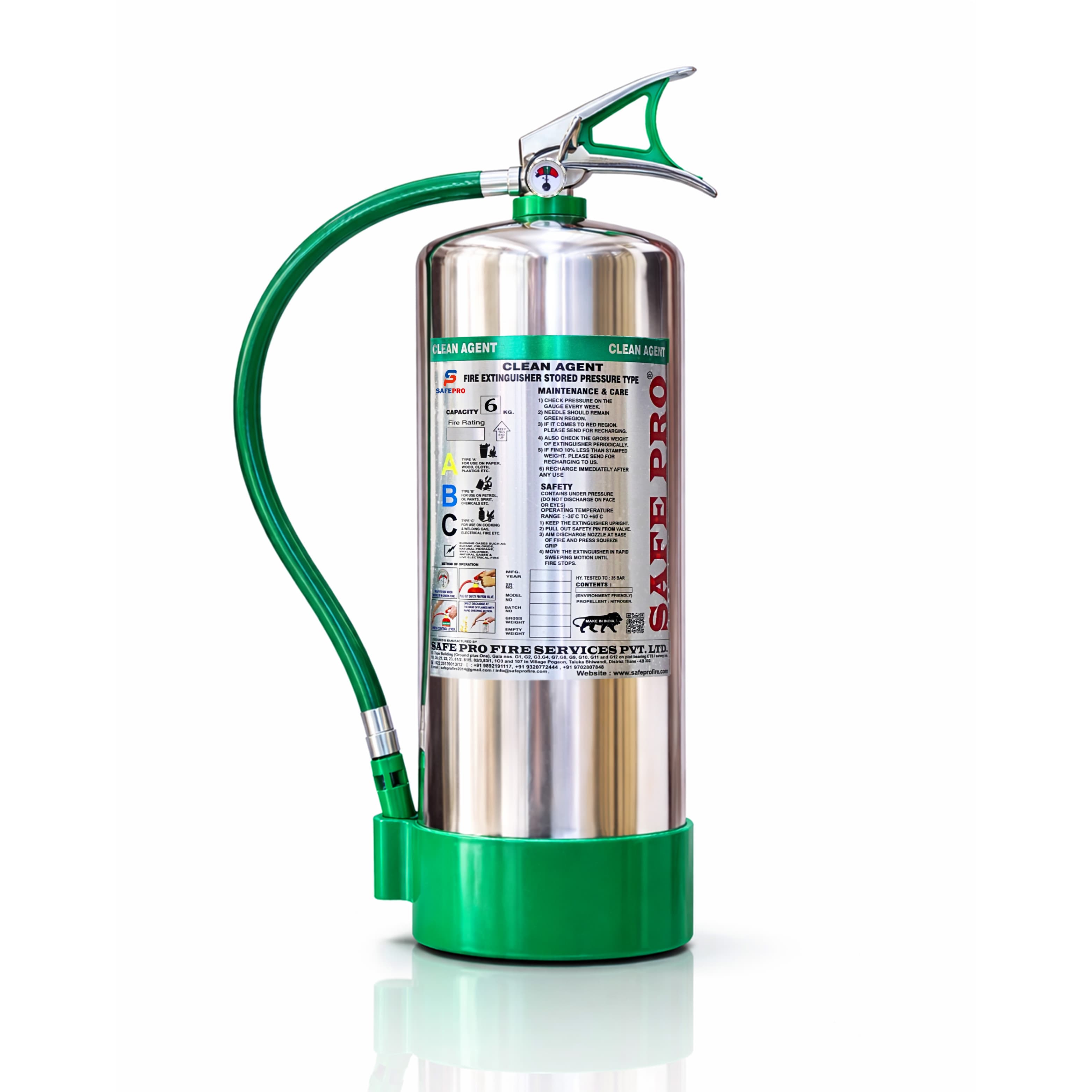 Clean Agent SS Fire Extinguisher - 6KG