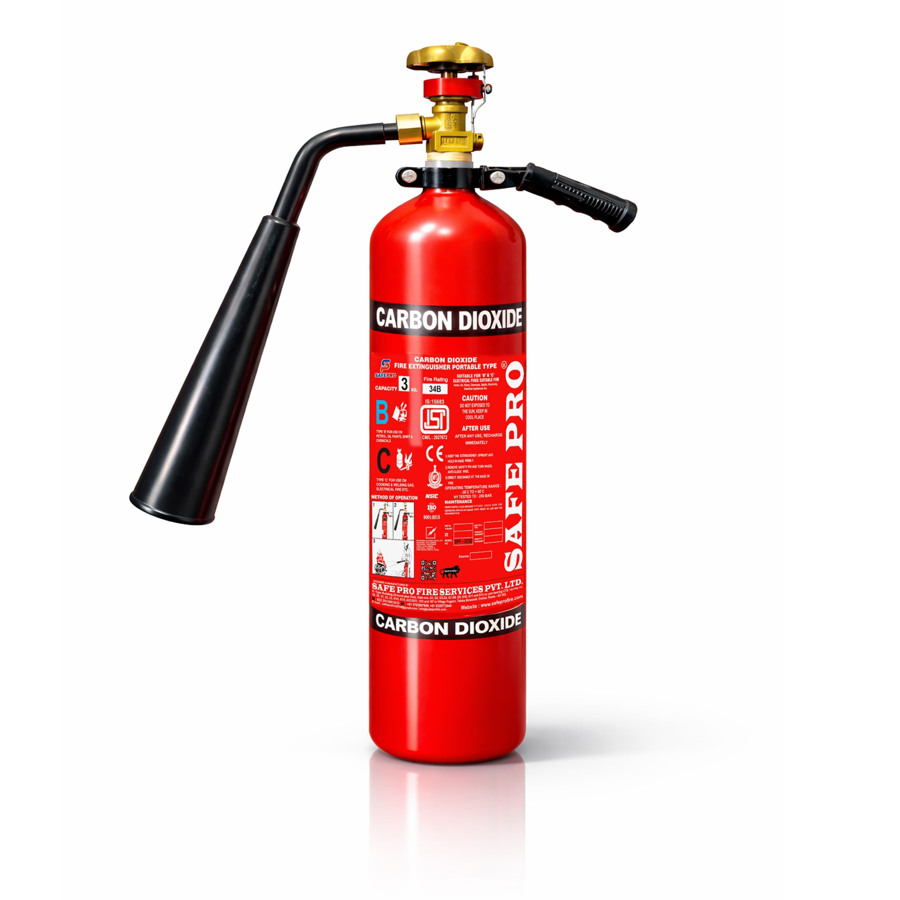 CO2 Portable Fire Extinguisher - 3KG