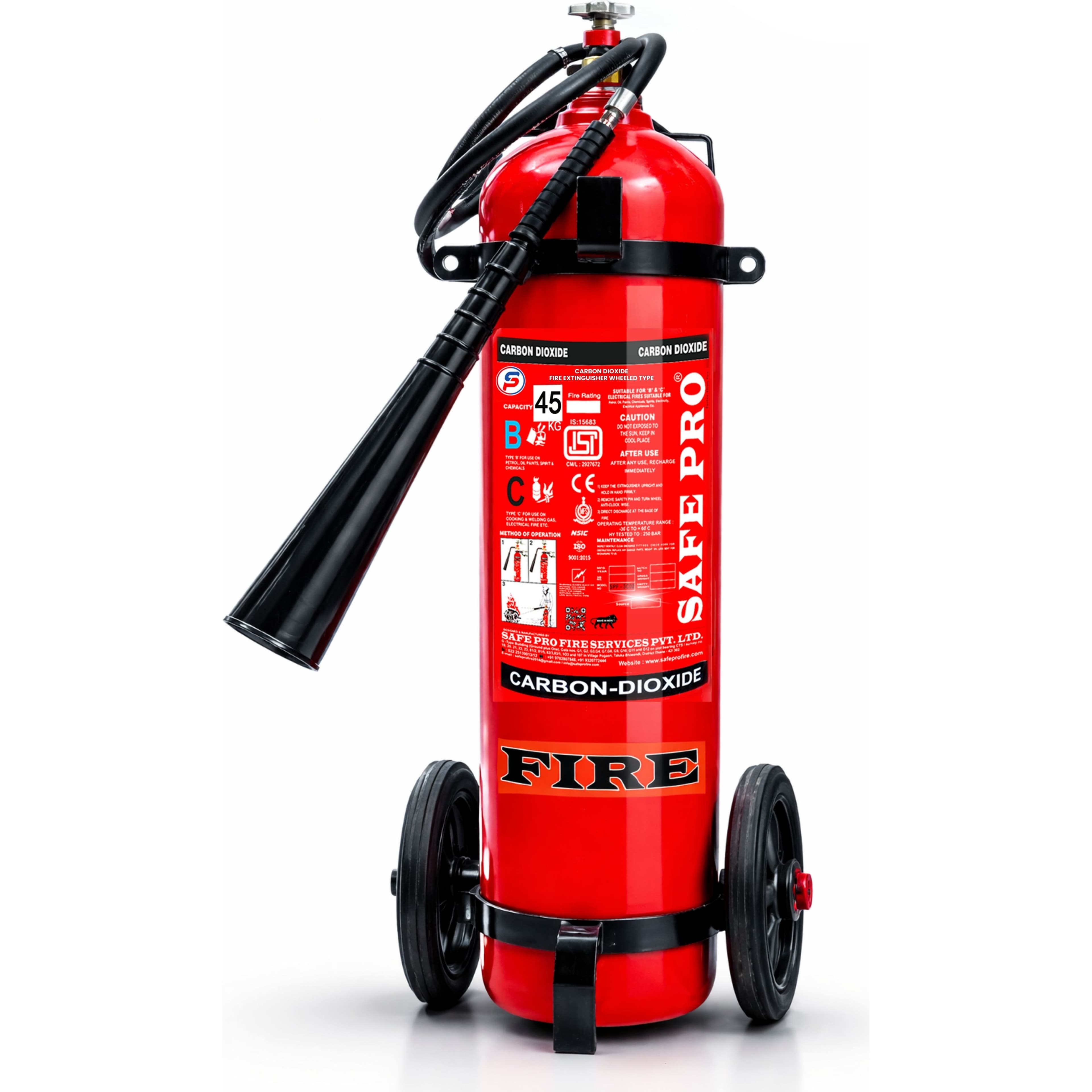 CO2 Wheeled Fire Extinguisher - 45KG