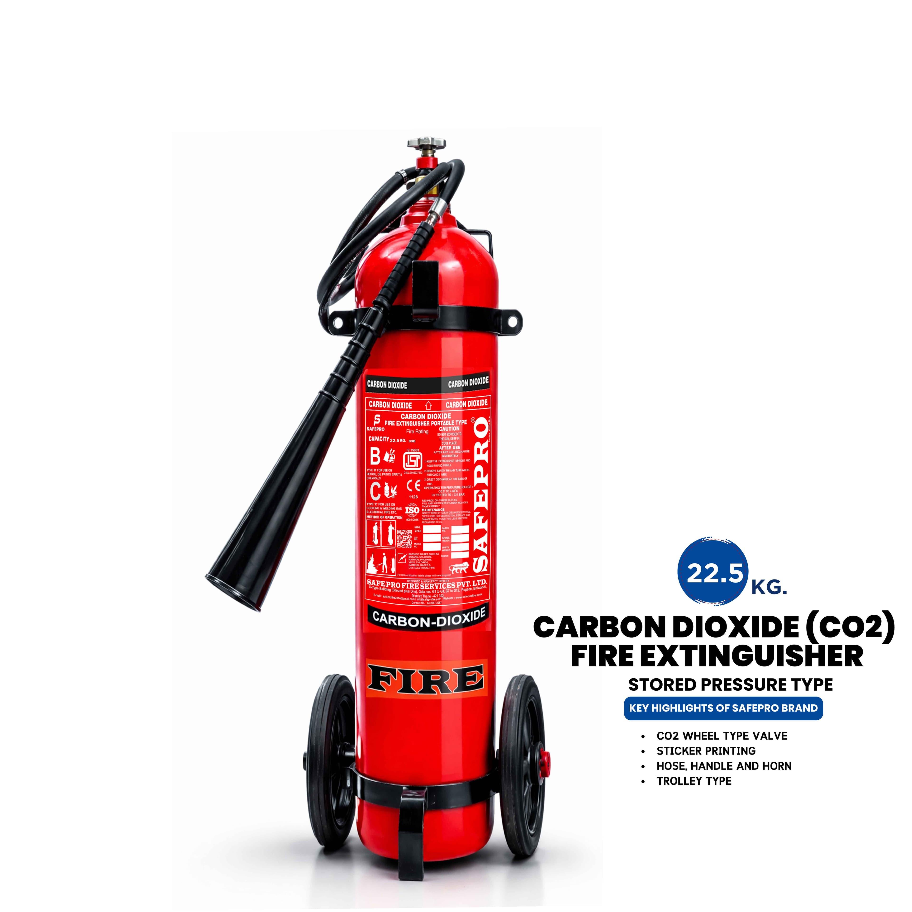 CO2 Wheeled Fire Extinguisher - 22.5KG