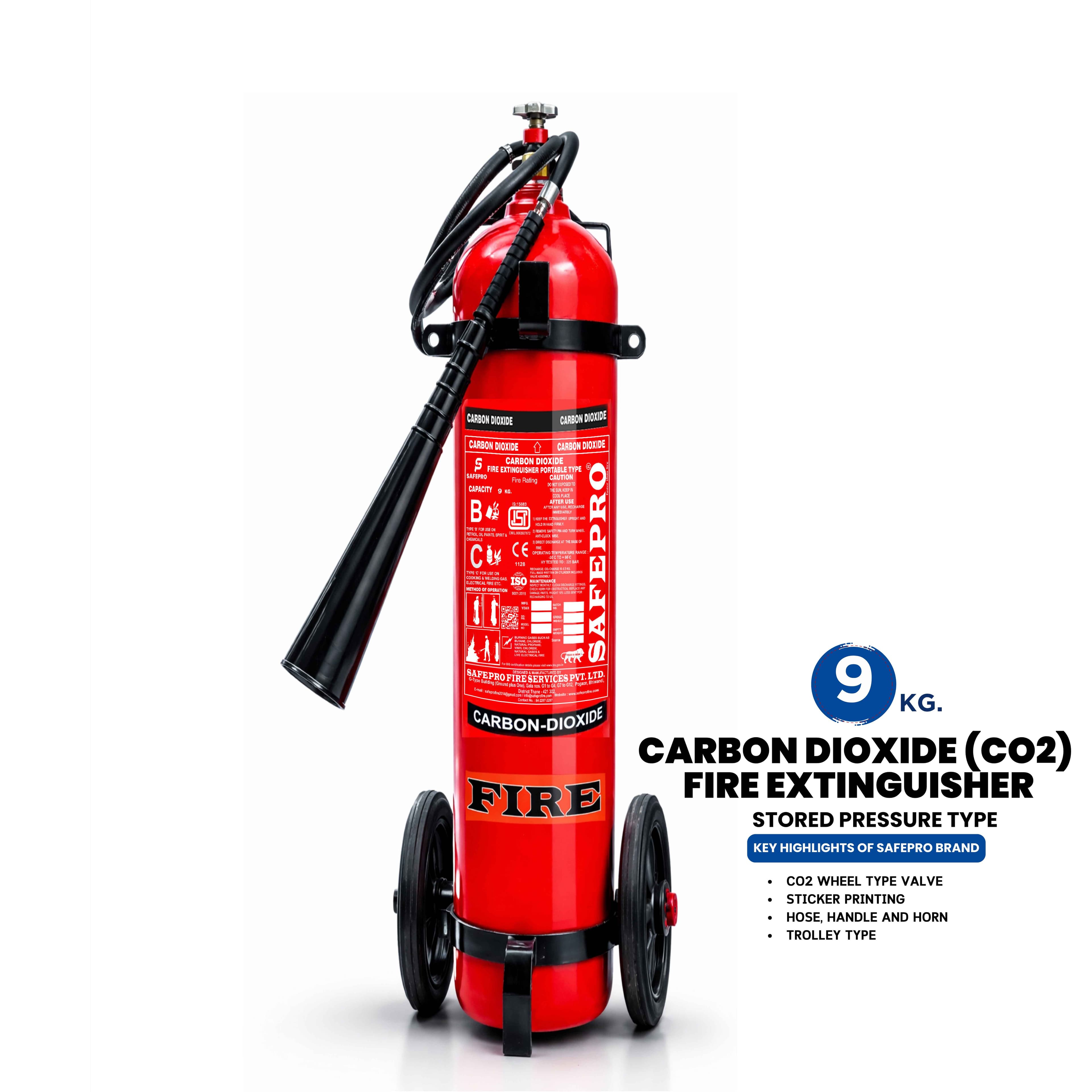 CO2 Wheeled Fire Extinguisher - 9KG