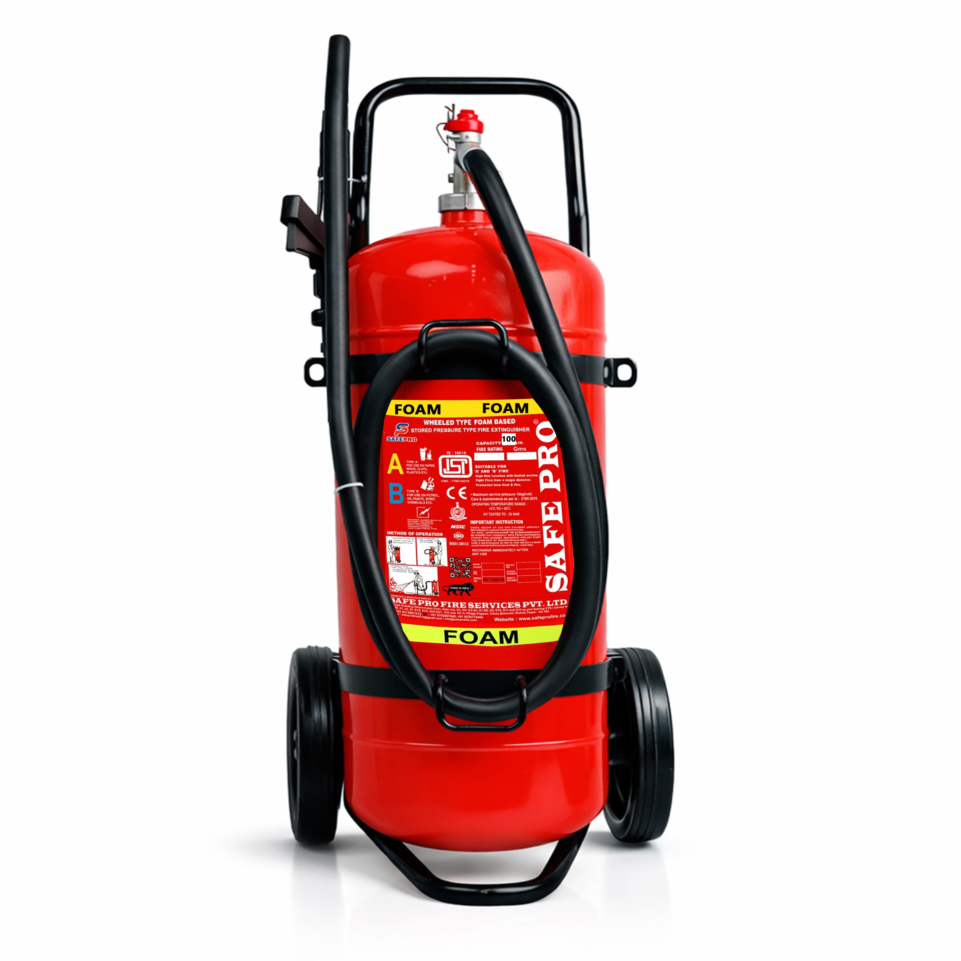 Mechanical Foam Wheeled Fire Extinguisher - 100L