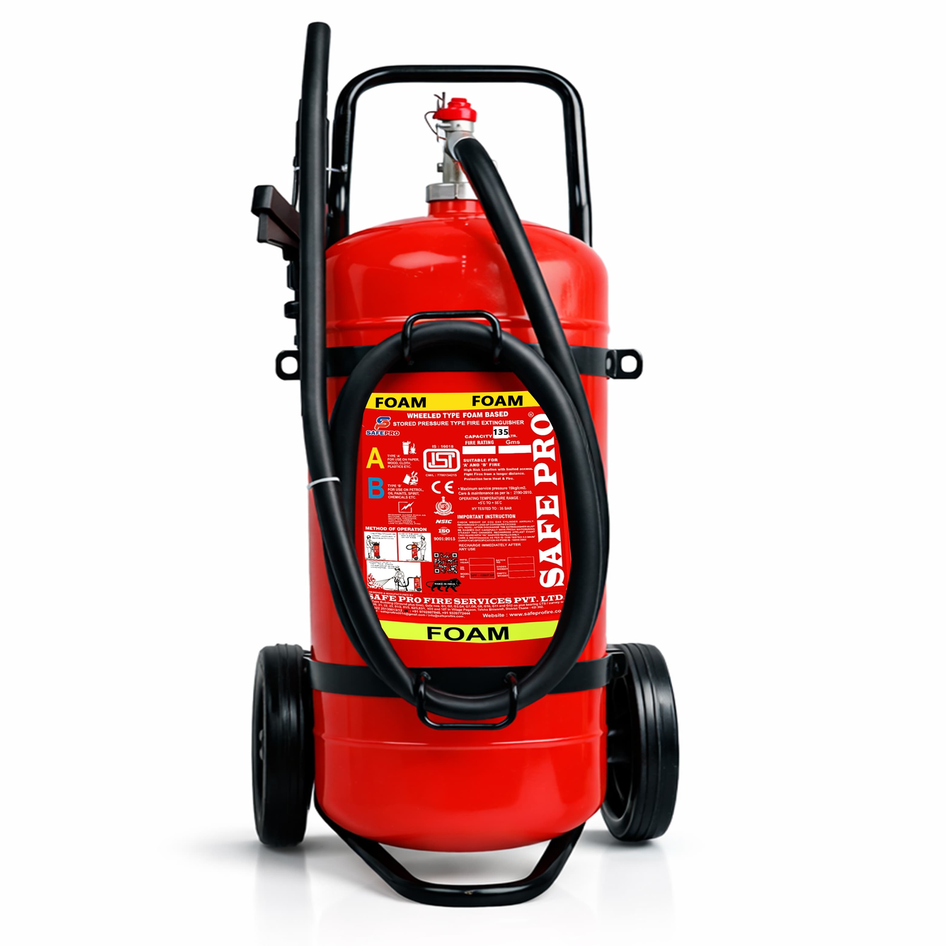 Mechanical Foam Wheeled Fire Extinguisher - 135L