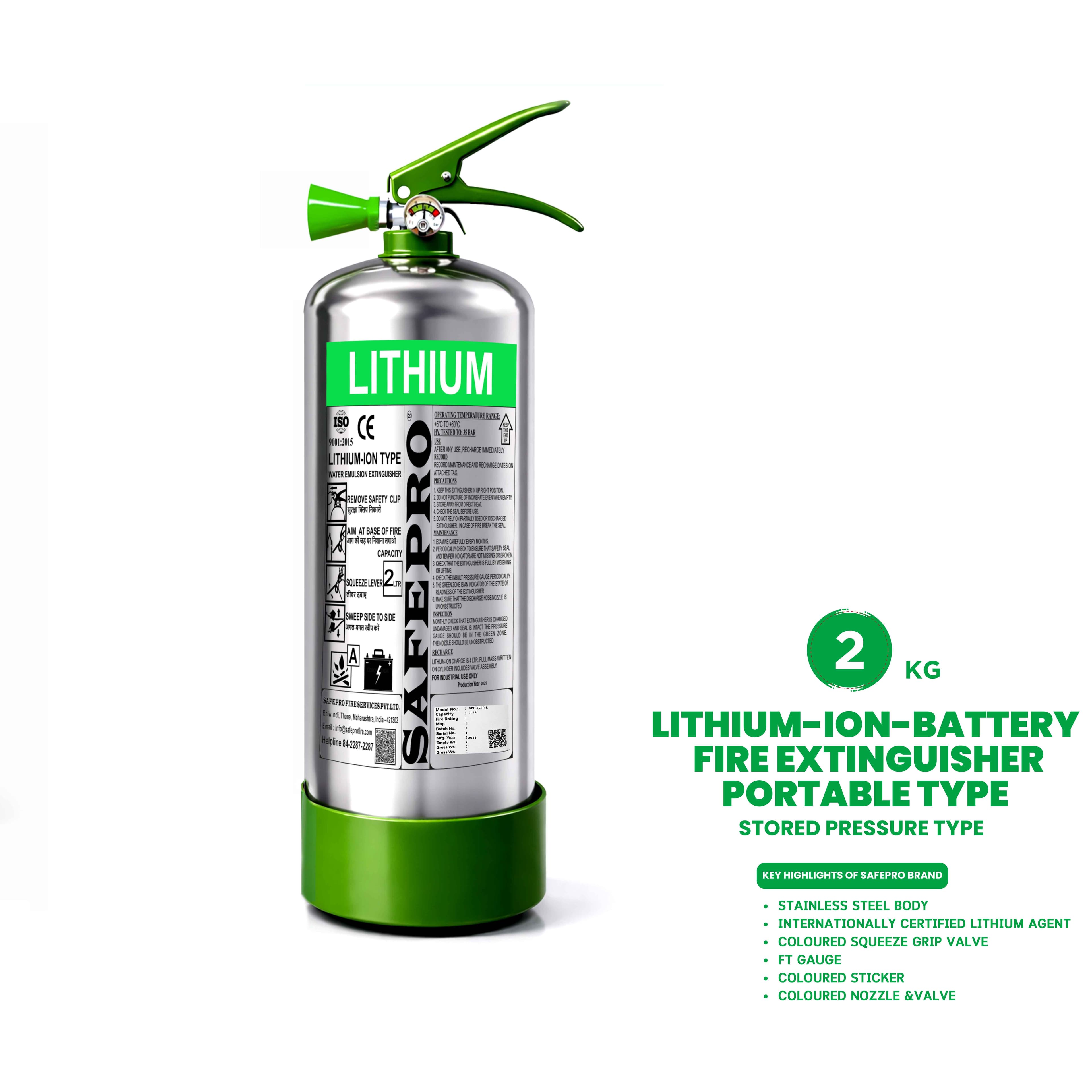 Lithium-Ion Battery Fire Extinguisher - 2L