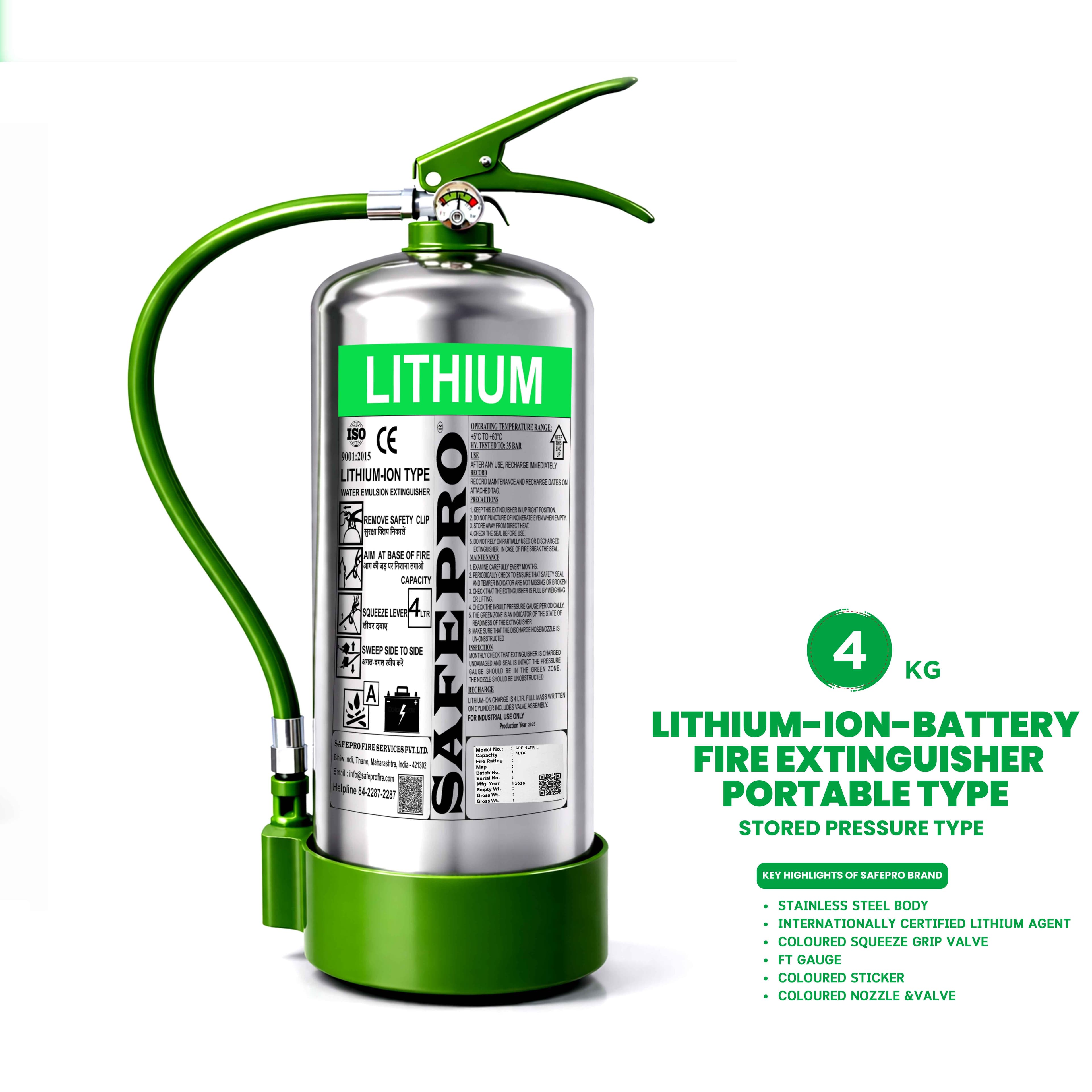 Lithium-Ion Battery Fire Extinguisher - 4L