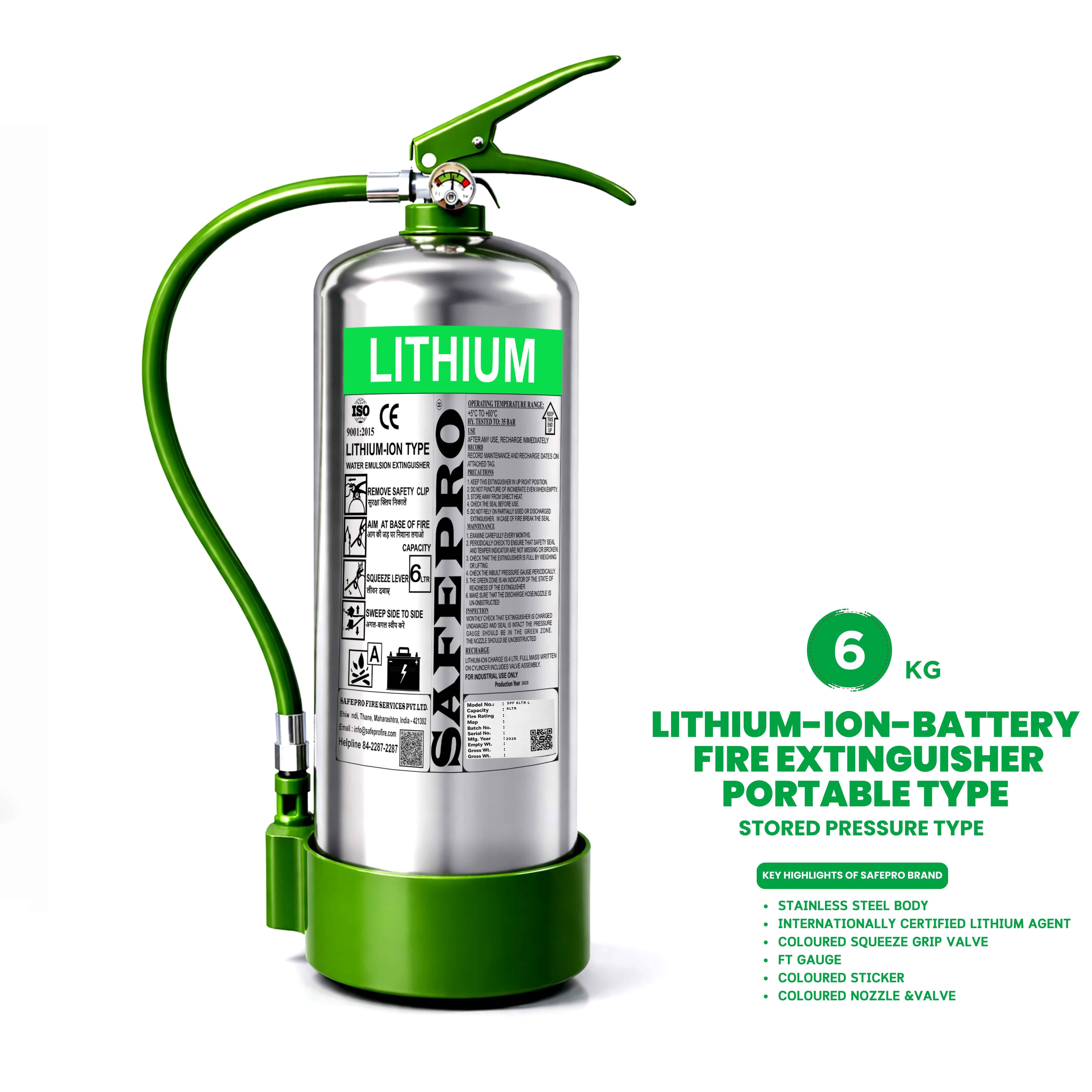 Lithium-Ion Battery Fire Extinguisher - 6L