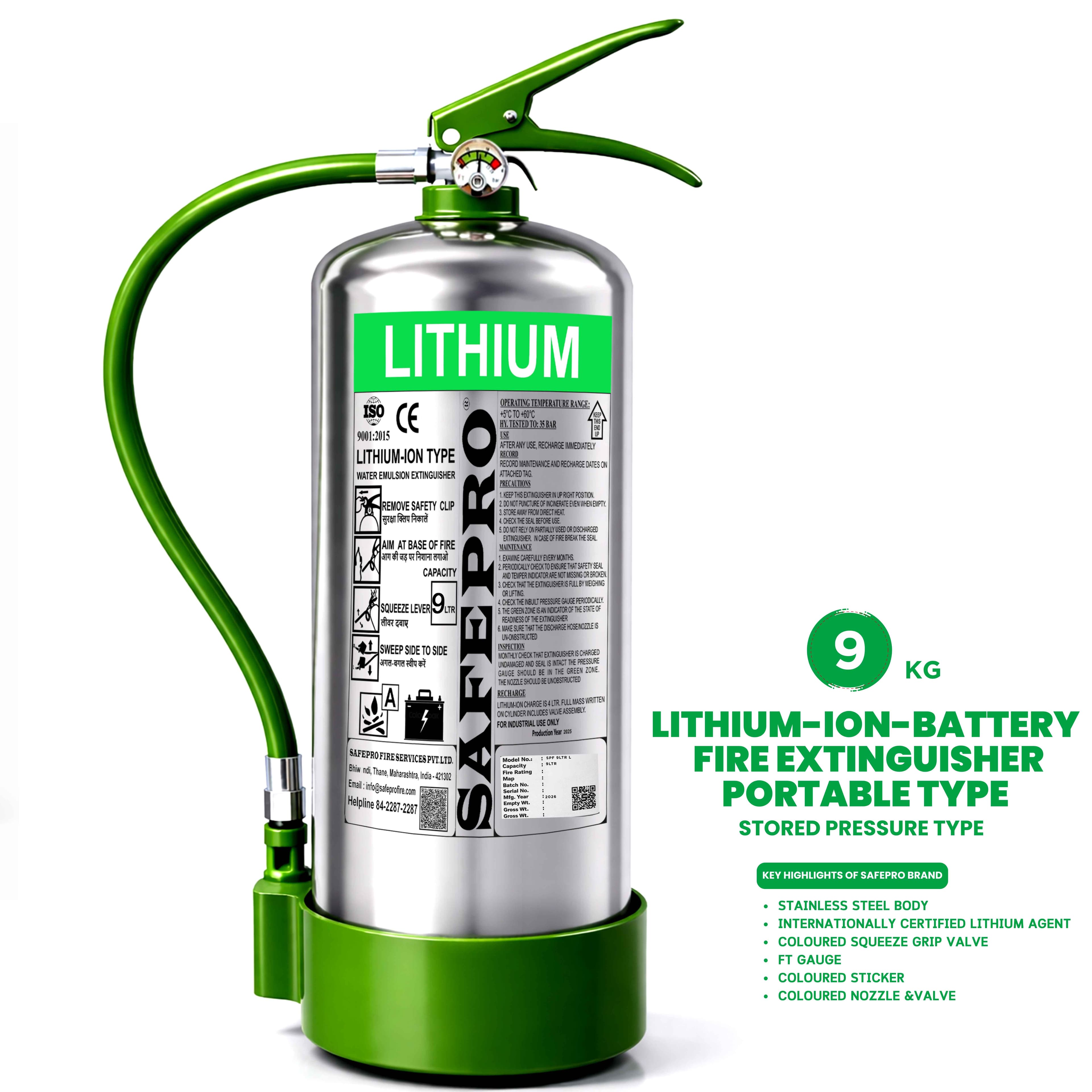 Lithium-Ion Battery Fire Extinguisher - 9L