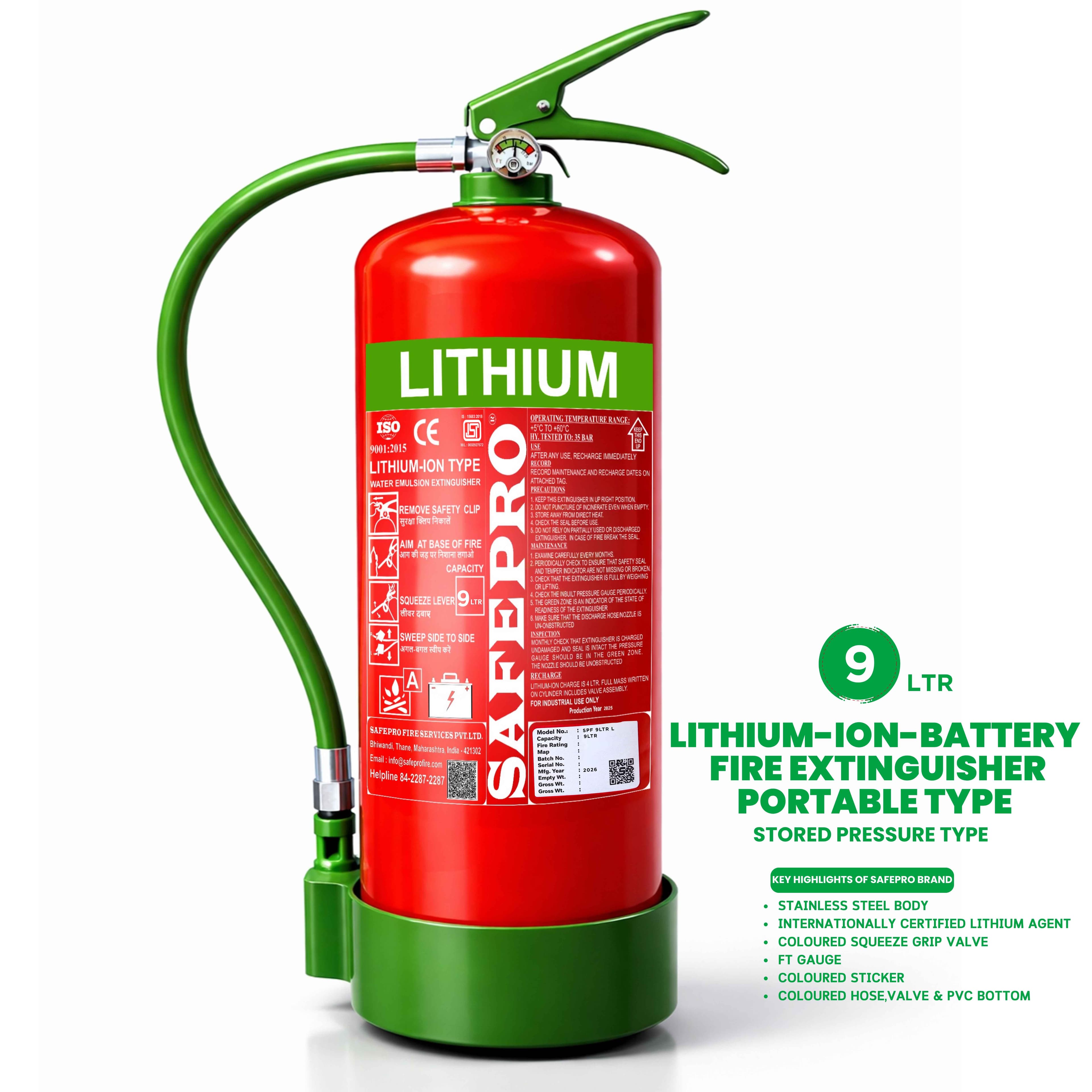 Lithium-ion Battery Fire Extinguisher Portable Type - 9L