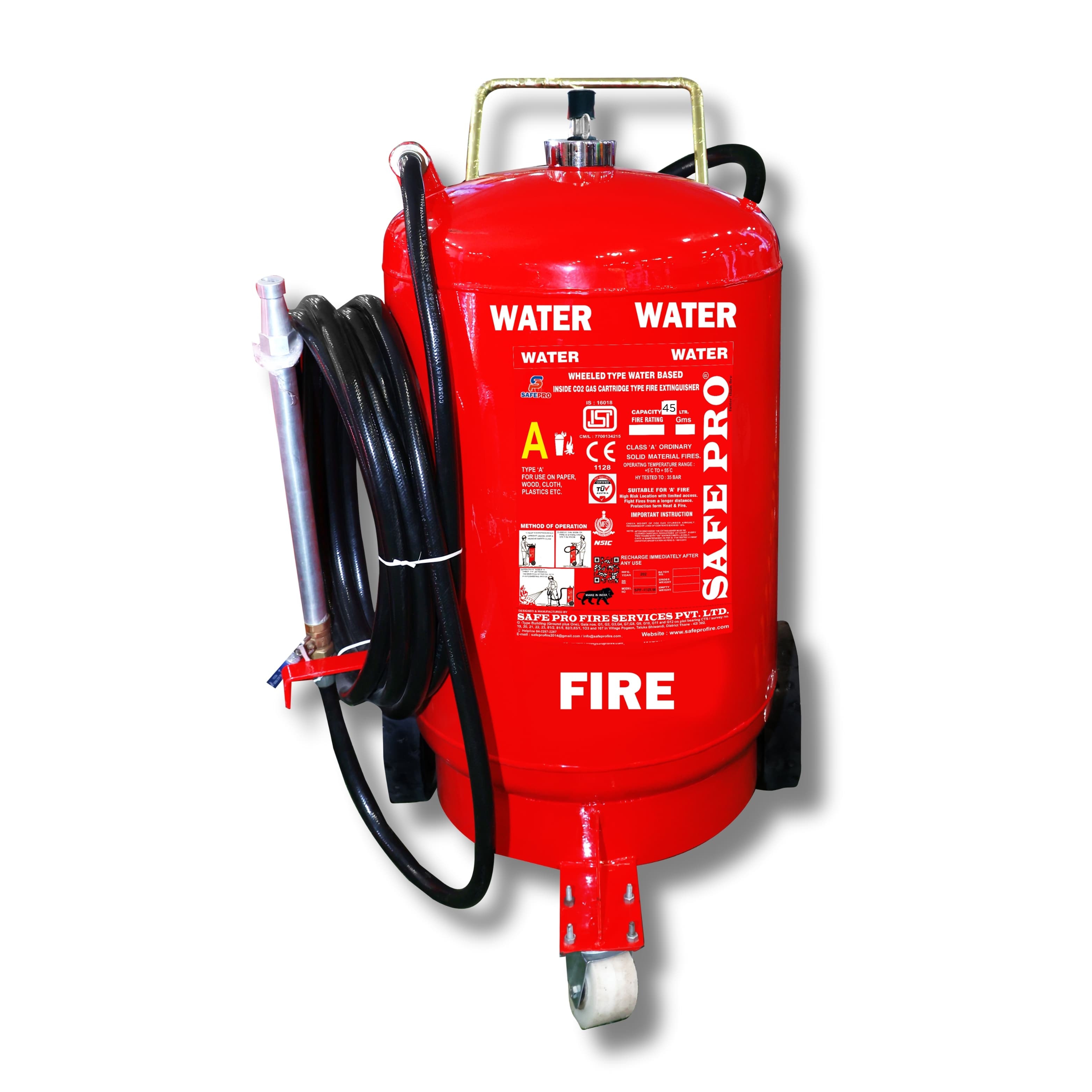 Water Wheeled Fire Extinguisher - 50L