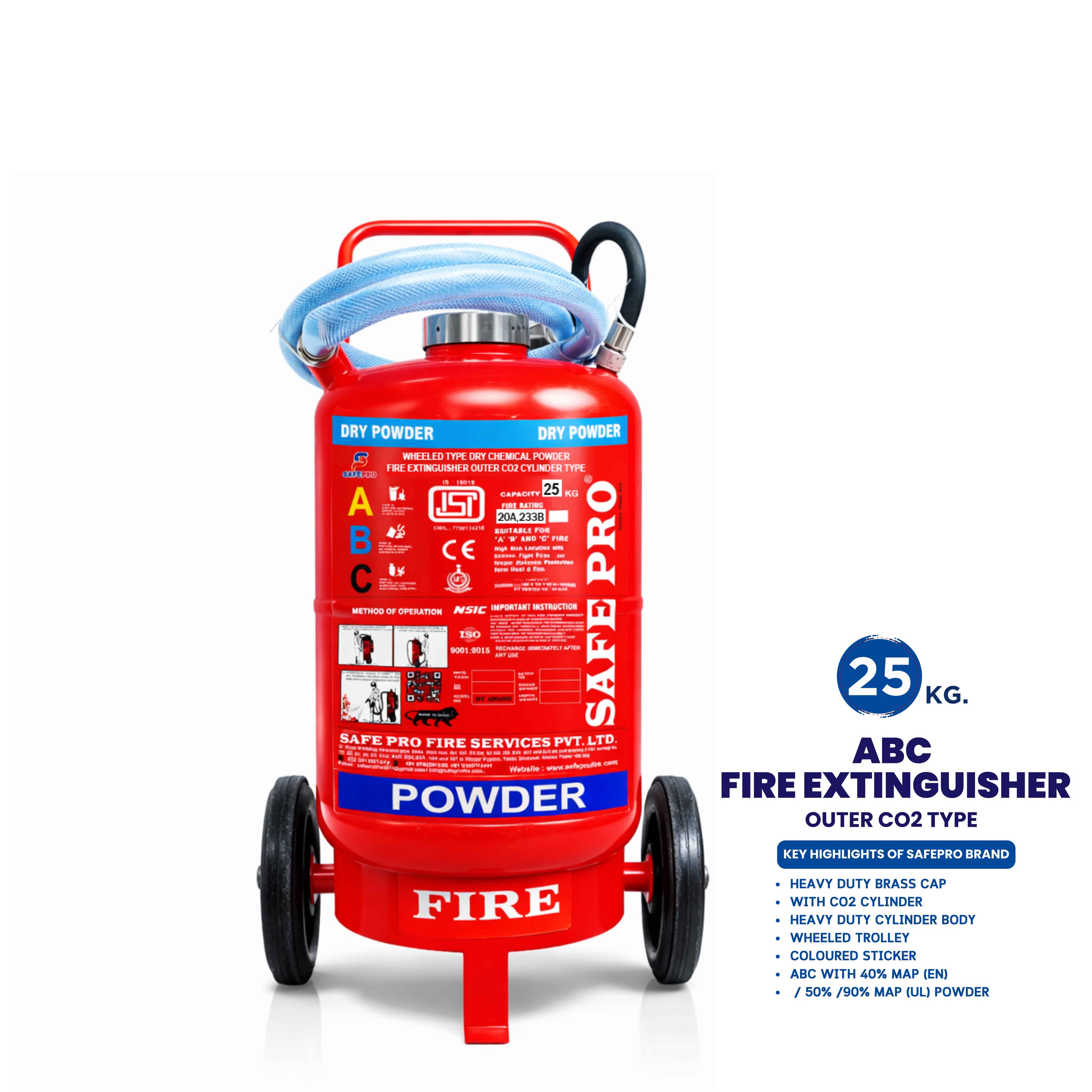 ABC Wheeled Fire Extinguisher (CO2) - 25KG
