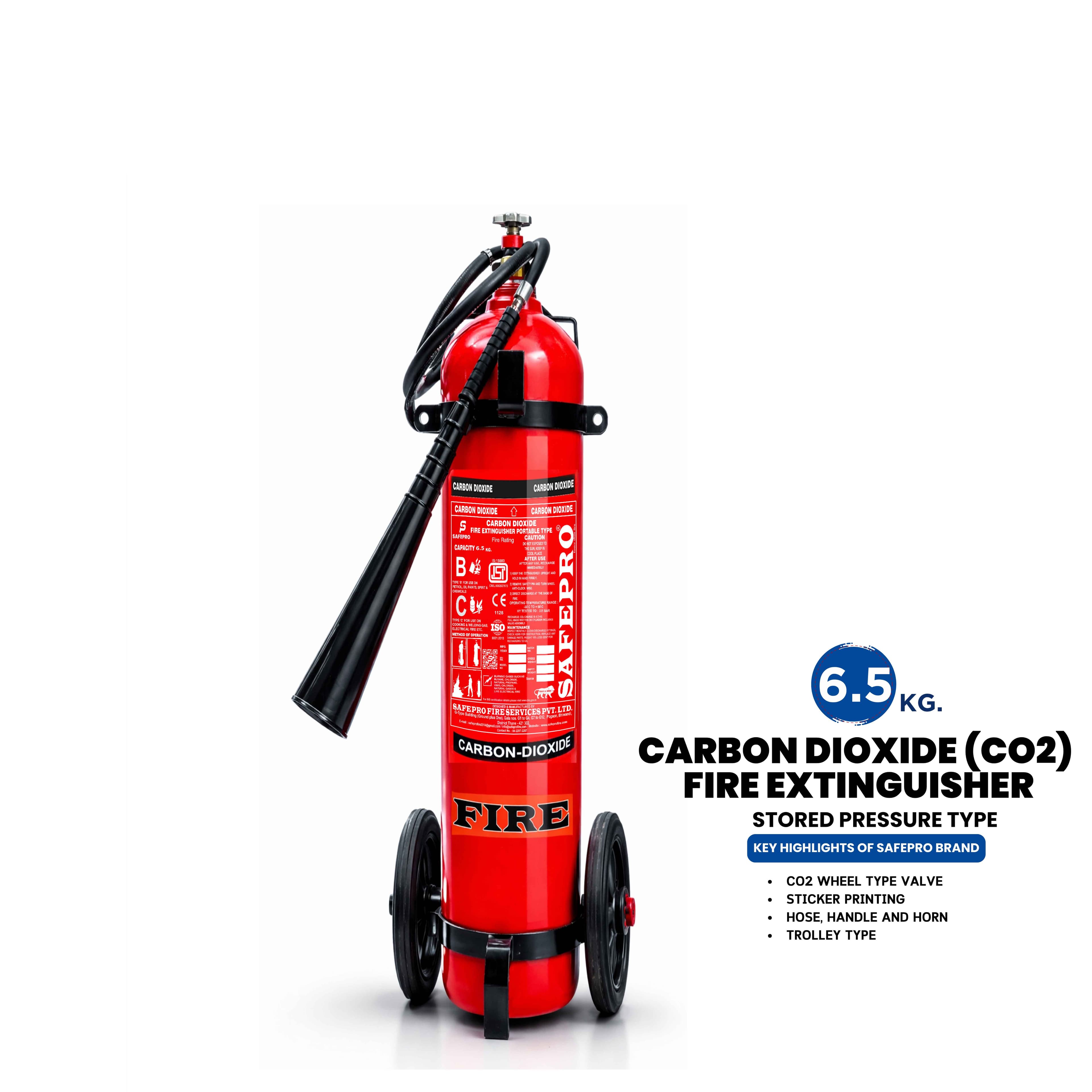 CO2 Wheeled Fire Extinguisher - 6.5KG